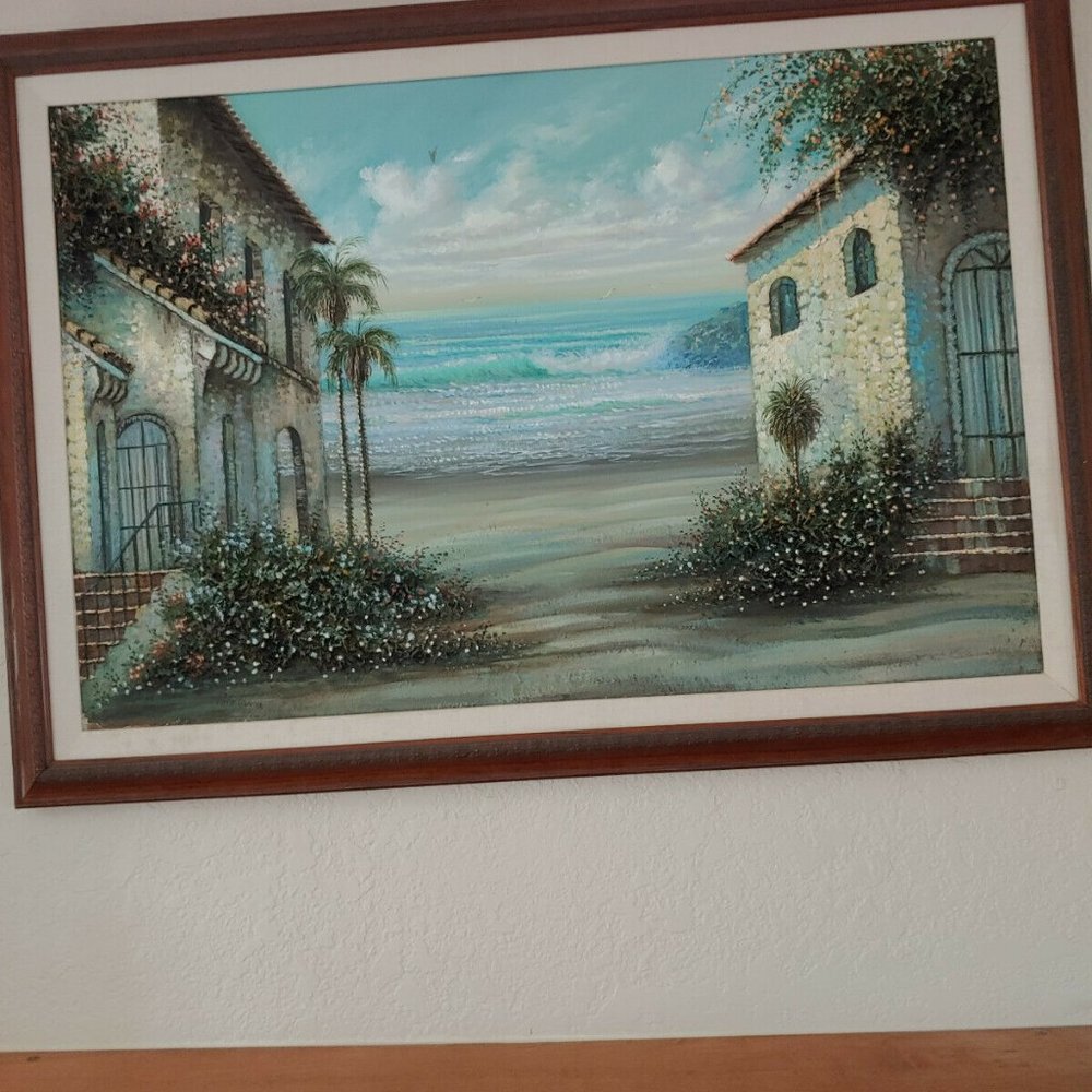 3D ORIGINAL Painting Rosearita Beach BAJA Famous artist FRANCISCO POCO GARCIA